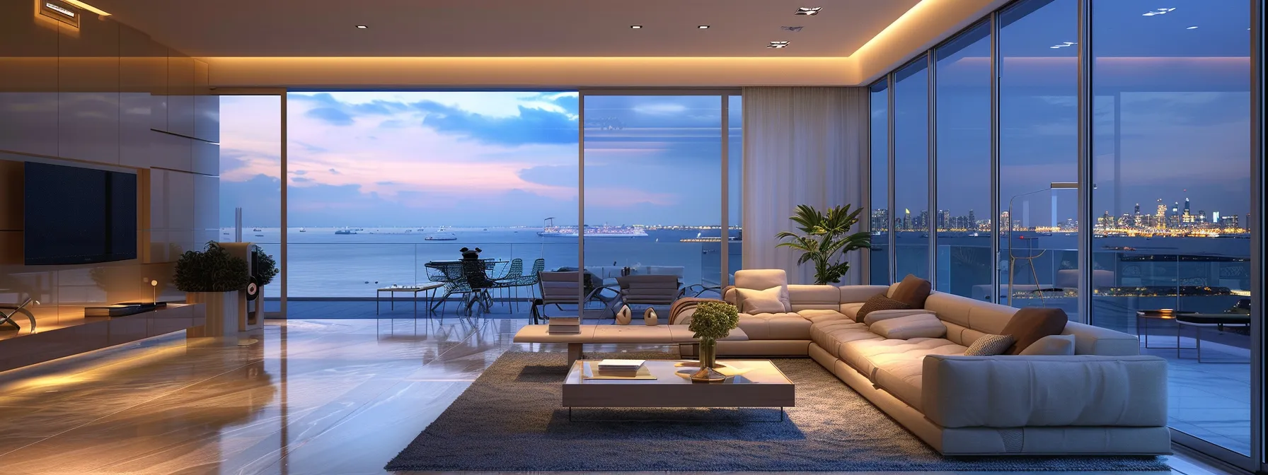 a modern living room showcasing stylish furniture arrangements, accent lighting, and tasteful decor, illustrating the potential of strategic staging to elevate home value.